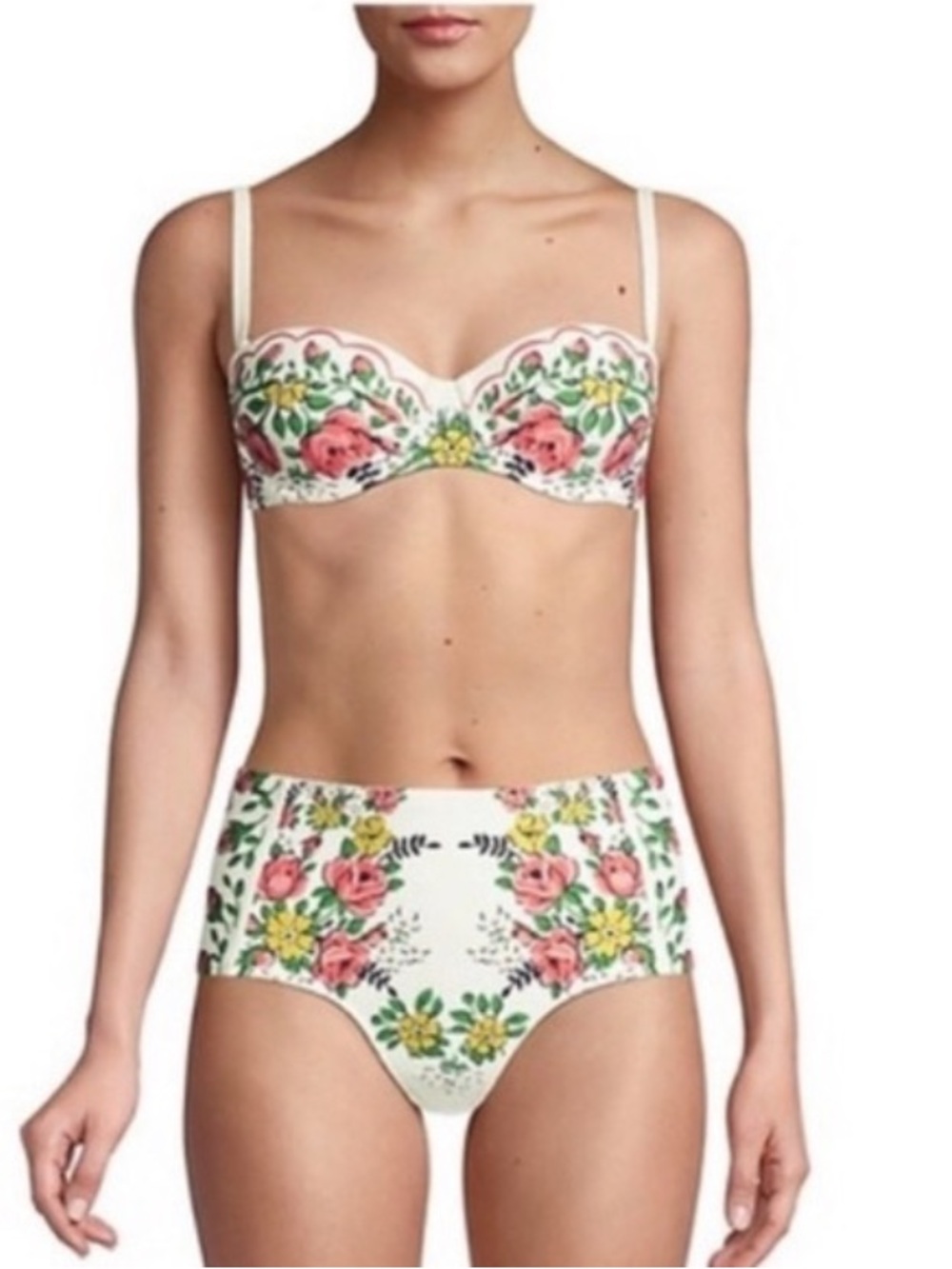 New Tory Burch Lipsi Reva Printed Garden Veil Bikini Swim Top Bottoms Floral S